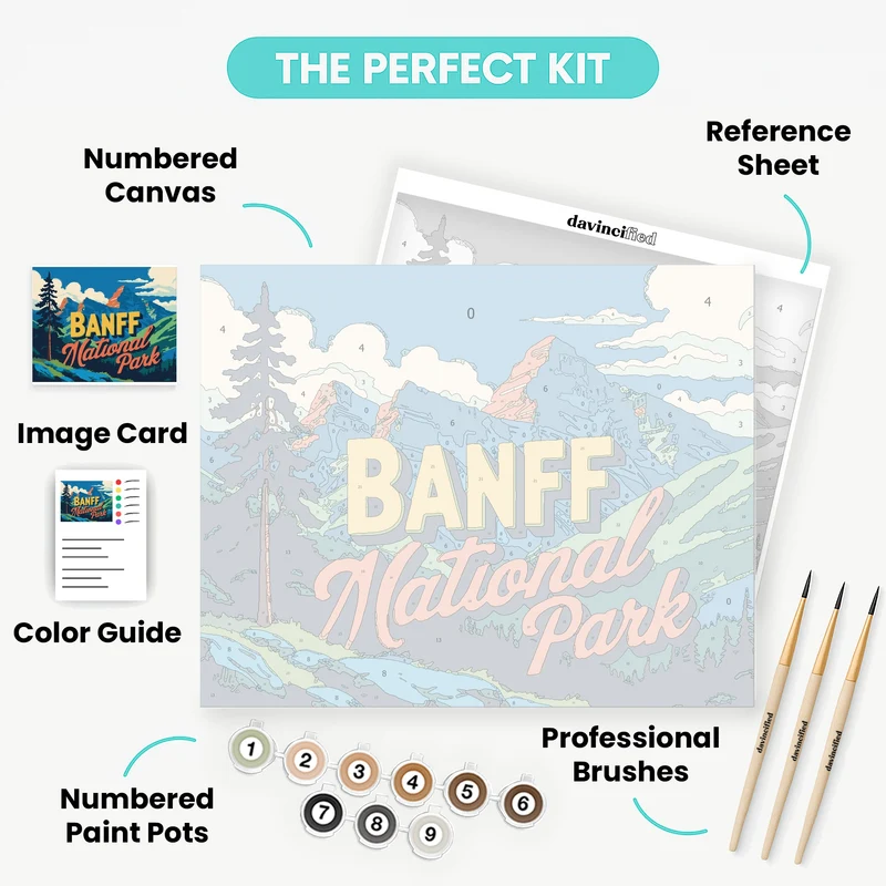 Banff National Park Vintage Poster - Paint by Numbers Kit