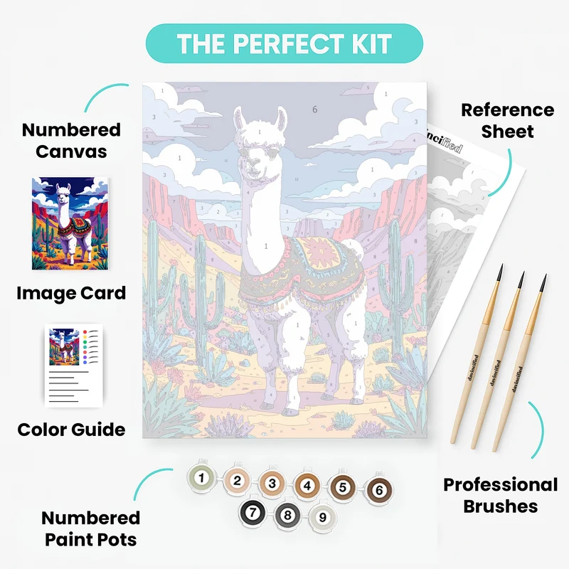 Vibrant Alpaca in Andean Landscape - Paint by Numbers Kit