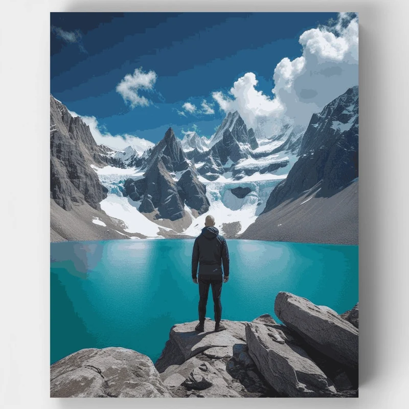 Alpine Glacier Lake Adventure - Paint by Numbers Kit