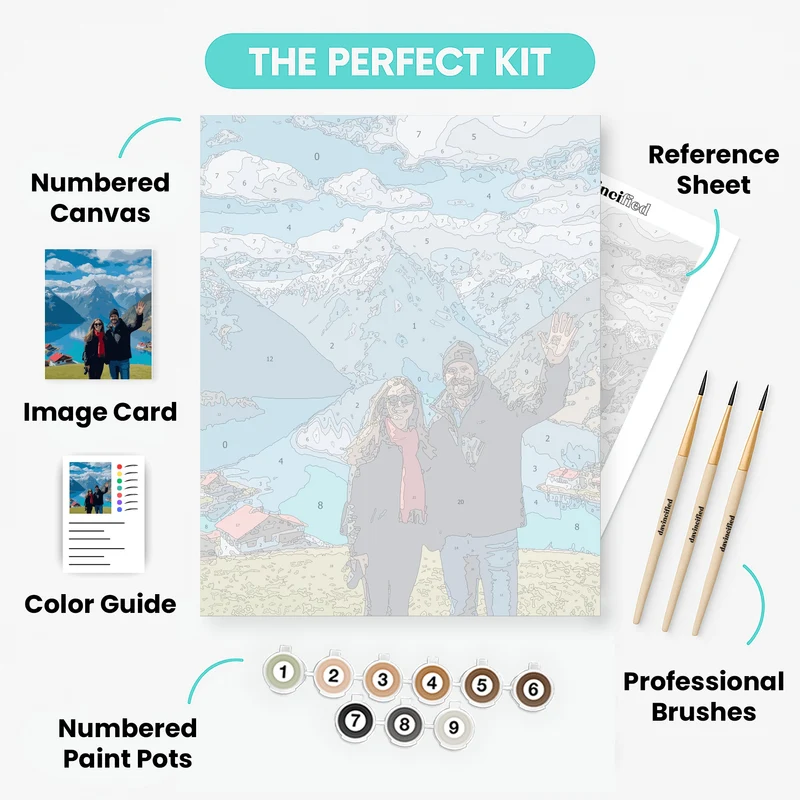Alpine Lake Mountain Vista - Paint by Numbers Kit