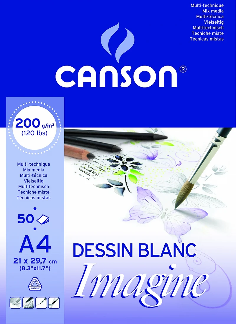 CANSON Imagine Skizzenblock 200 g/m² 50 Blatt