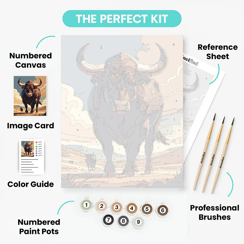 Majestic Bull - Paint by Numbers Kit