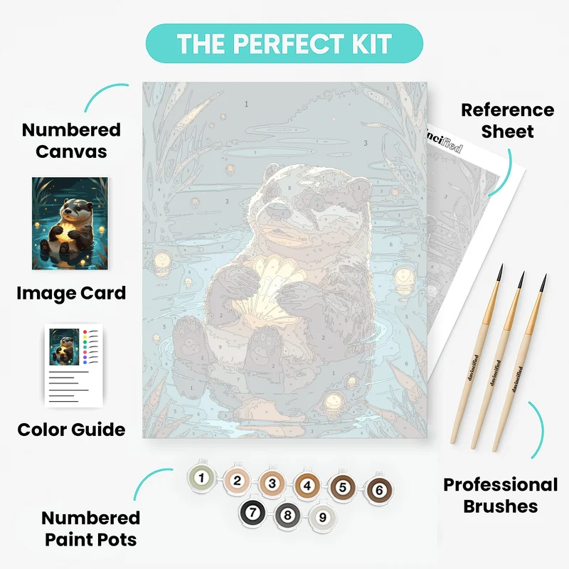 Otter with Glowing Shell - Paint by Numbers Kit