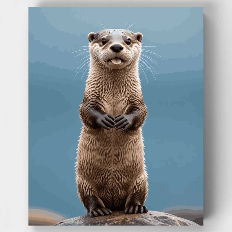 Adorable Otter Portrait - Paint by Numbers Kit