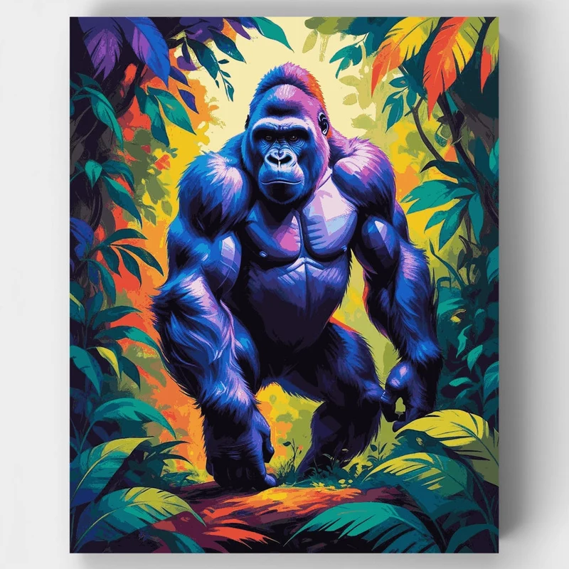 Vibrant Jungle Gorilla - Paint by Numbers Kit