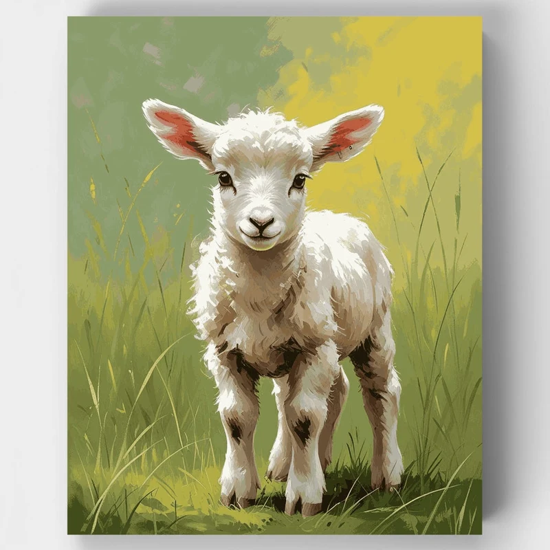 Adorable Spring Lamb - Paint by Numbers Kit