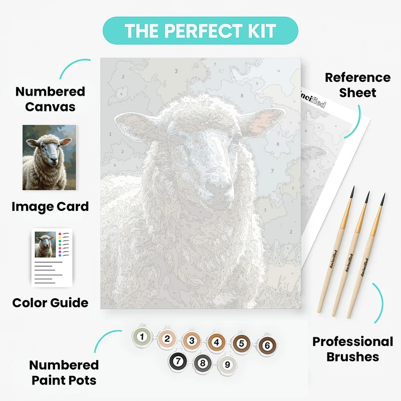 Gentle Sheep Portrait - Paint by Numbers Kit
