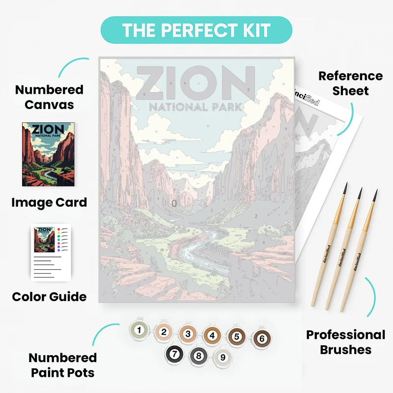 Zion Valley River Canyon - Paint by Numbers Kit
