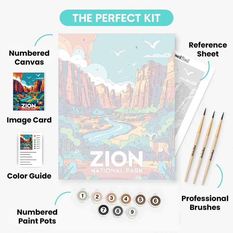 Zion Canyon Desert Wildlife - Paint by Numbers Kit