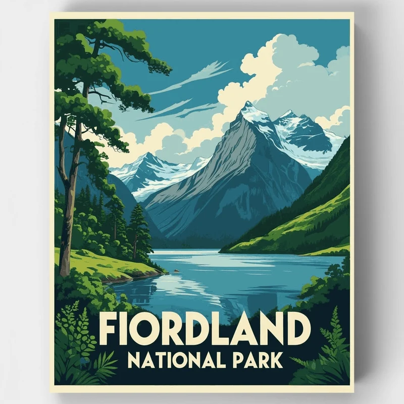 Fiordland Mountain Lake Vista - Paint by Numbers Kit