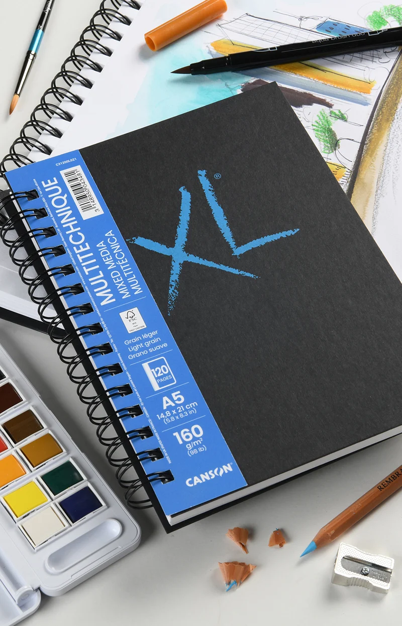 Canson XL Mix Media Textured lepljen blok A5, 300 g/m², 68 listov