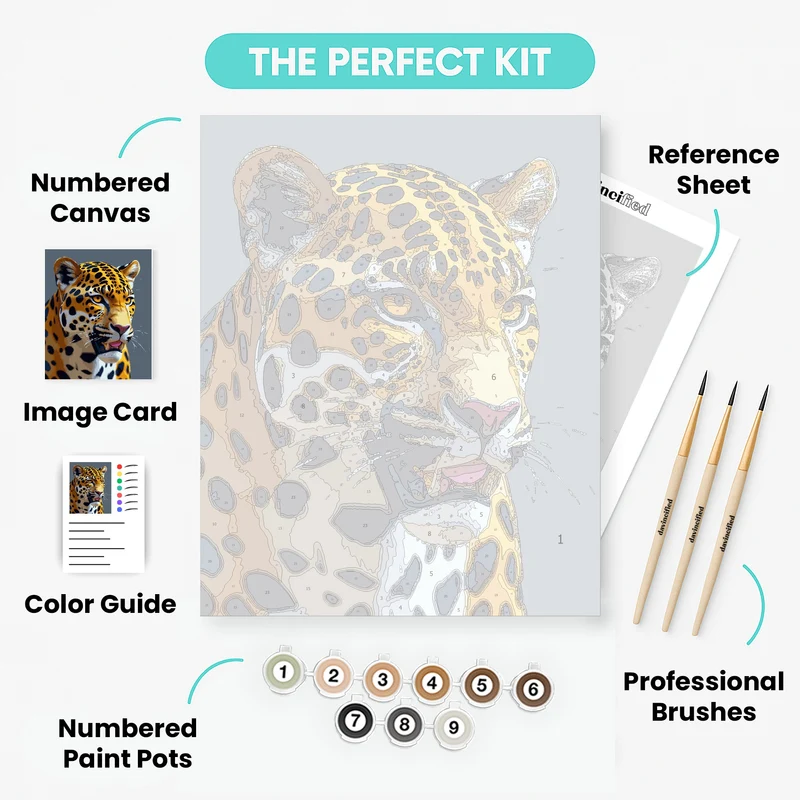 Majestic Jaguar Portrait - Paint by Numbers Kit