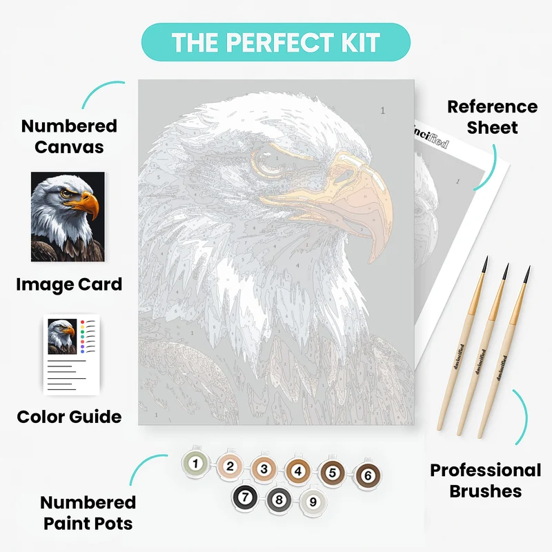 Majestic Bald Eagle Portrait - Paint by Numbers Kit