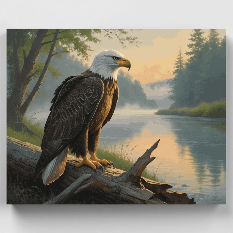 Majestic Bald Eagle by Misty River - Paint by Numbers Kit