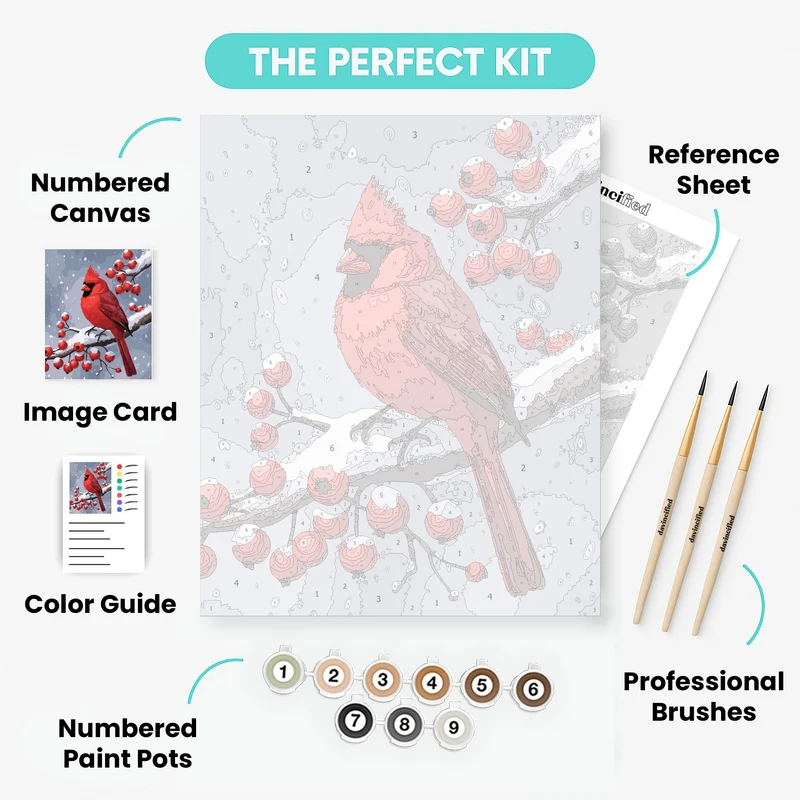 Cardinal in Winter - Paint by Numbers Kit