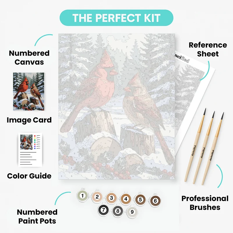 Cardinals in Winter - Paint by Numbers Kit