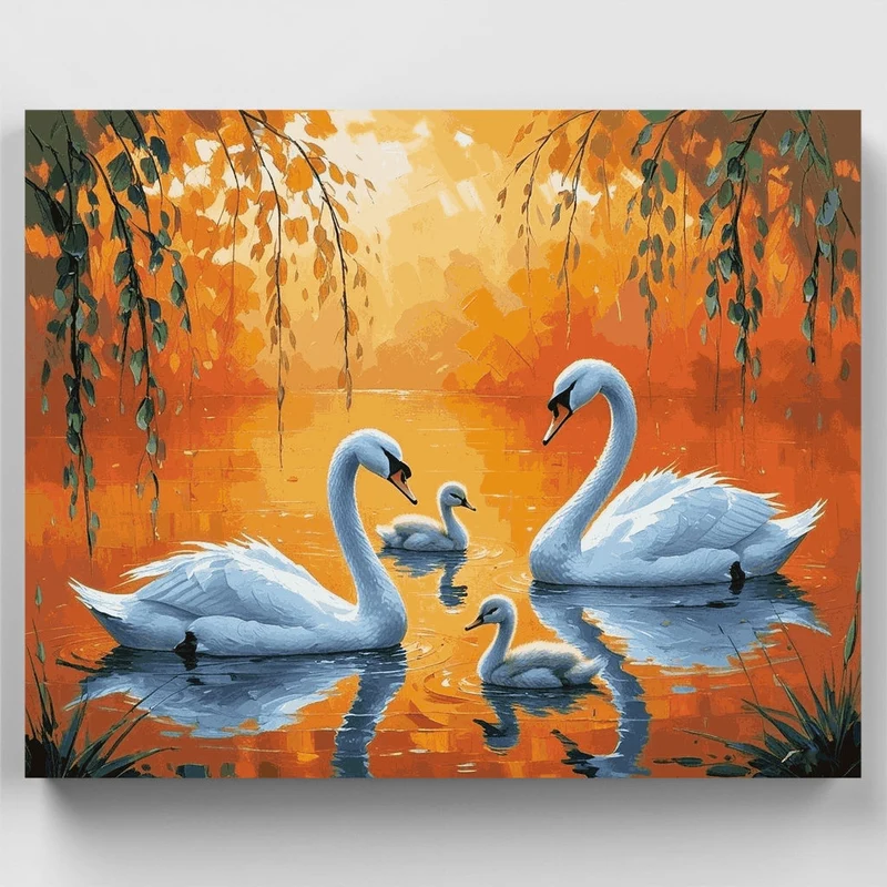 Swans at Sunset - Paint by Numbers Kit