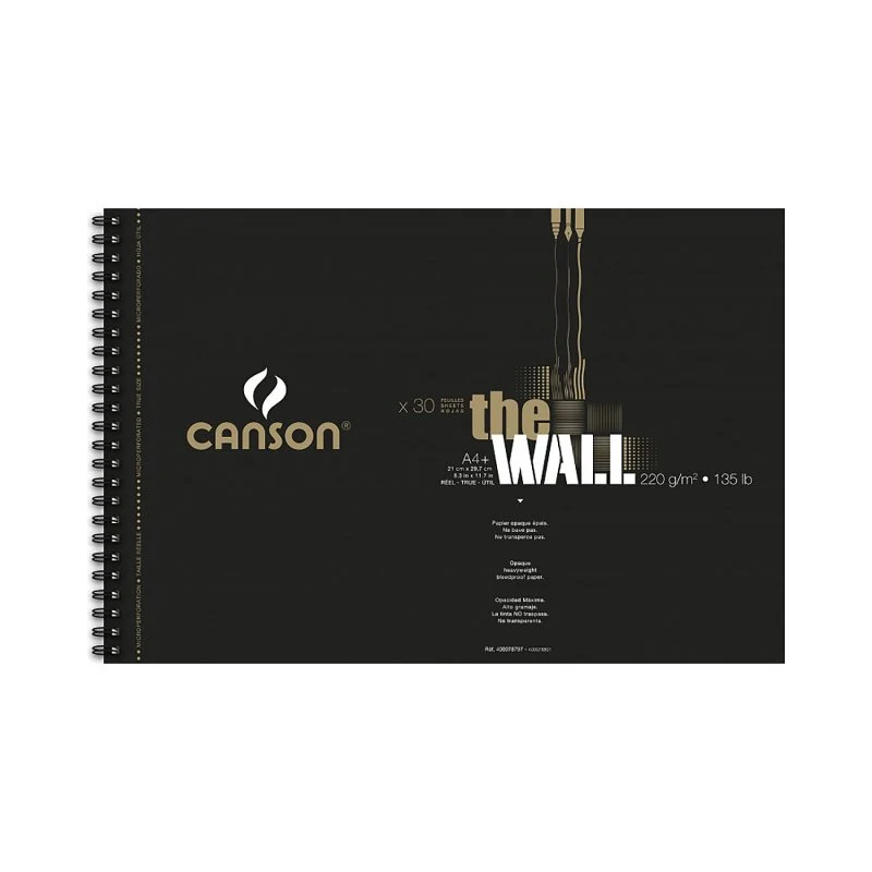 Canson The Wall blok za skiciranje 220 g 30 listova A4+ spiralni uvez