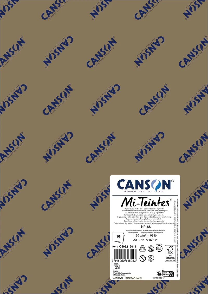 Pastellpapier Canson Mi-Teintes A3 160 g - 10 Bogen