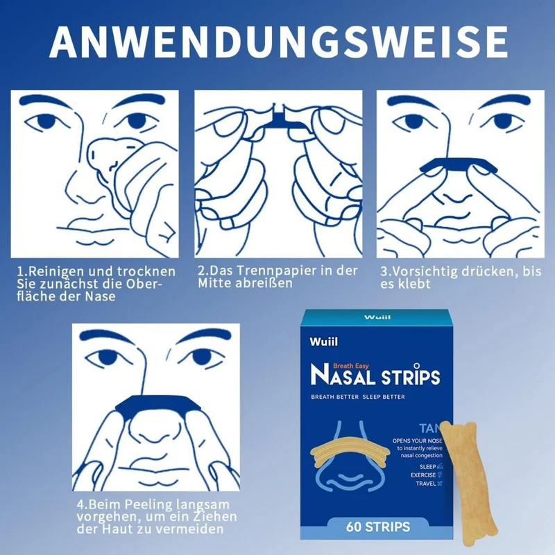 60 Nasenpflaster Anti-Schnarchen Nasal Strips für besseren