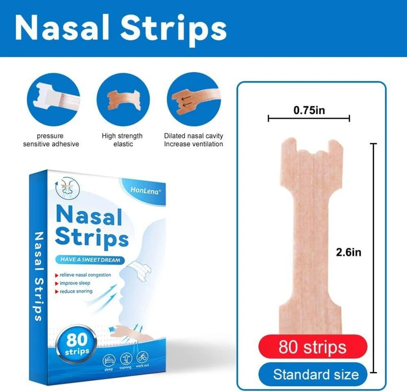 Nasenpflaster 80 Stück Schnarchen Anti Allergien Atemwege