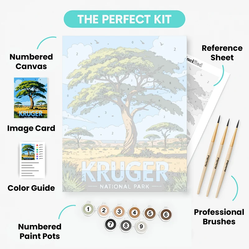 African Acacia Tree Savanna - Paint by Numbers Kit
