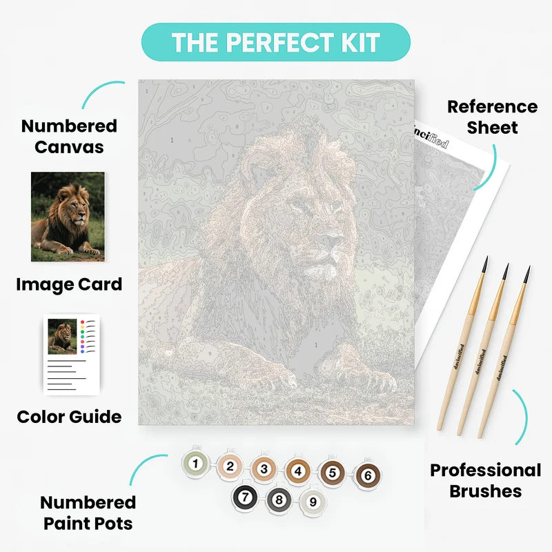 Majestic Lion Portrait - Paint by Numbers Kit