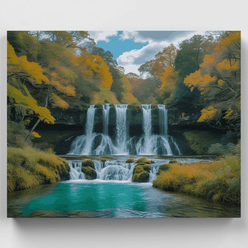 Turquoise Falls Forest Sanctuary - Paint by Numbers Kit