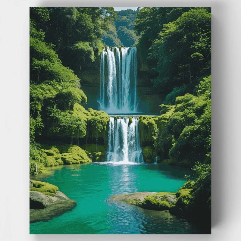 Plitvice Lakes Waterfall Paradise - Paint by Numbers Kit