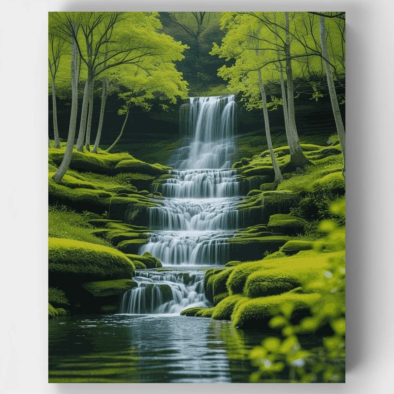 Enchanted Forest Waterfall - Paint by Numbers Kit