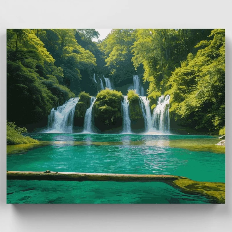 Plitvice Lakes National Park Waterfalls - Paint by Numbers Kit
