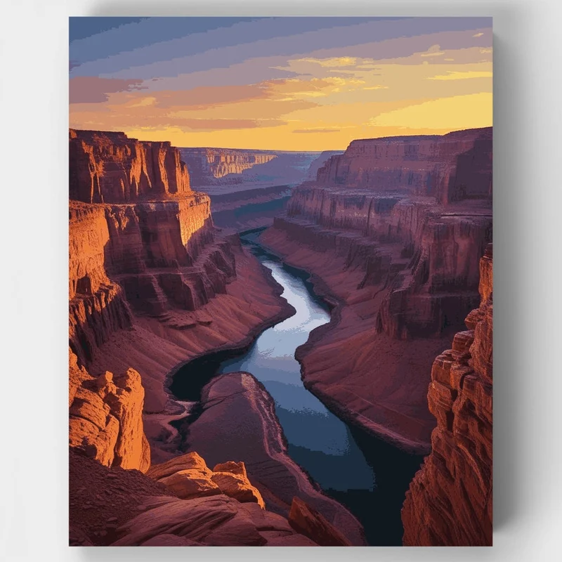 Grand Canyon Sunset River View - Paint by Numbers Kit
