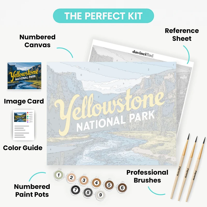 Yellowstone River Valley Landscape - Paint by Numbers Kit