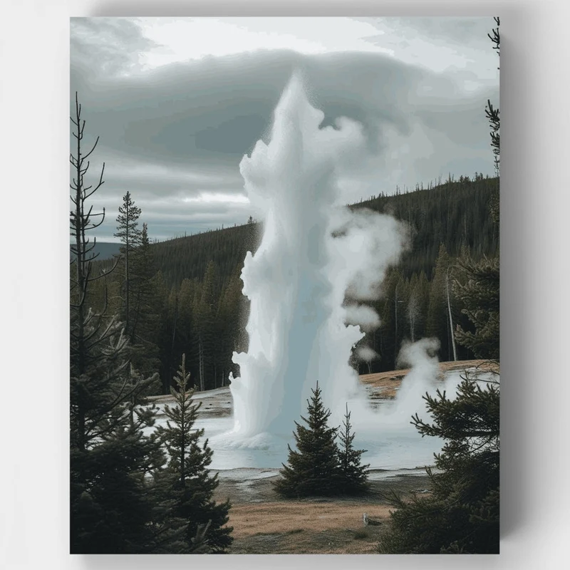 Yellowstone Geyser Eruption - Paint by Numbers Kit