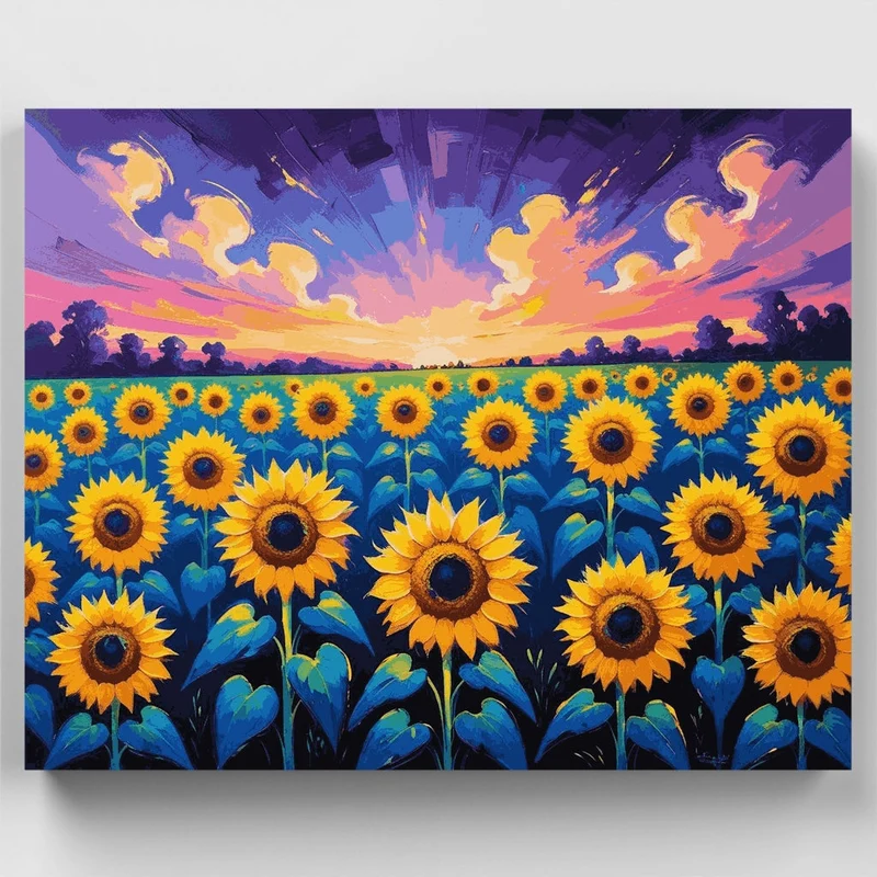 Sunflower Field at Sunset - Paint by Numbers Kit