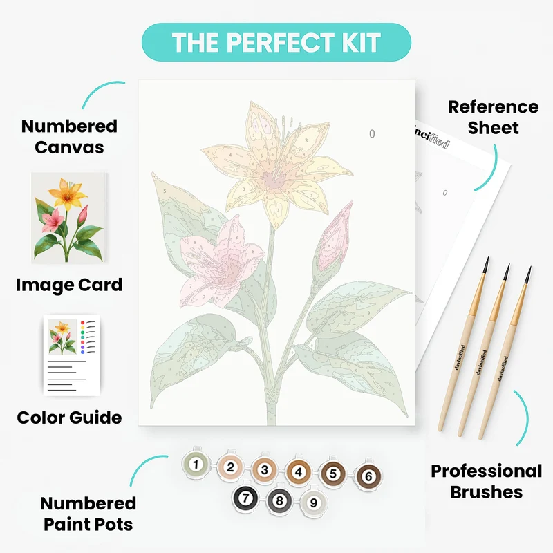 Vibrant Lily Flowers - Paint by Numbers Kit