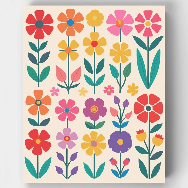 Colorful Flower Garden - Paint by Numbers Kit