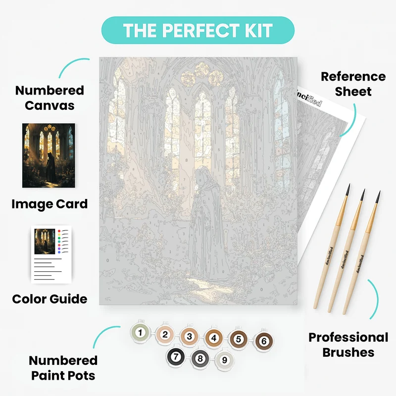 Gothic Cathedral Garden Sanctuary - Paint by Numbers Kit