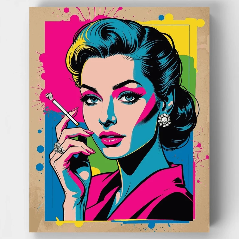Pop Art Woman Portrait - Paint by Numbers Kit