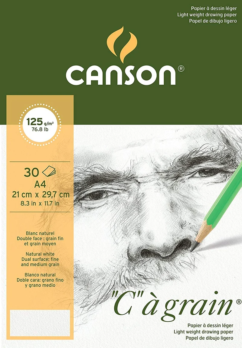 Скицник CANSON C a grain 125 g/m² A3 - 30 листа, финозърнест лепен