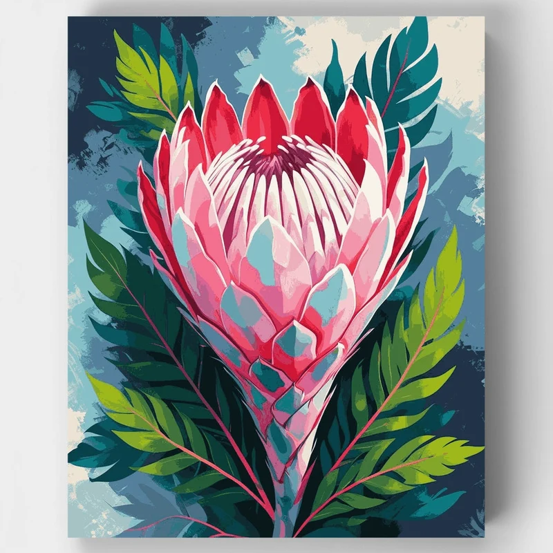 Vibrant Protea Flower - Paint by Numbers Kit