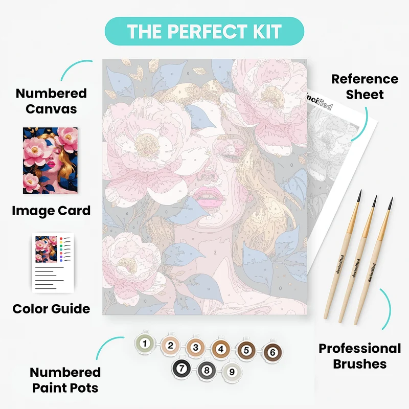 Blooming Beauty Portrait - Paint by Numbers Kit