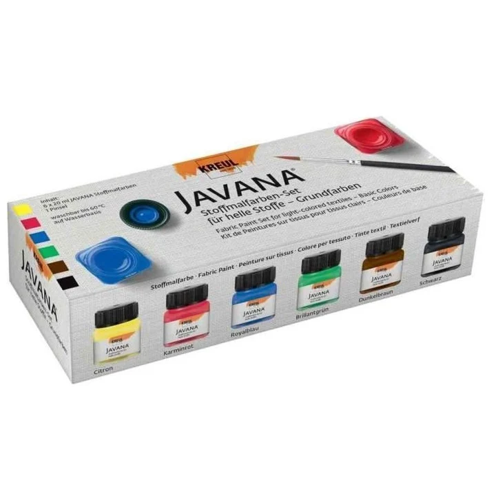 Комплект бои за светъл текстил JAVANA Basic Colors 6x20 мл