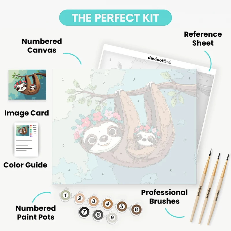 Sloths - Paint by Numbers Kit