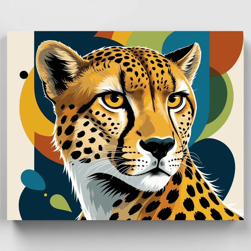 Majestic Cheetah Portrait - Paint by Numbers Kit