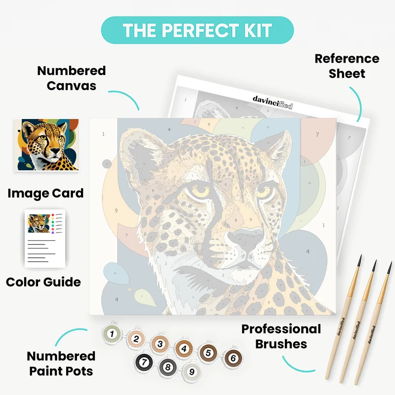 Majestic Cheetah Portrait - Paint by Numbers Kit