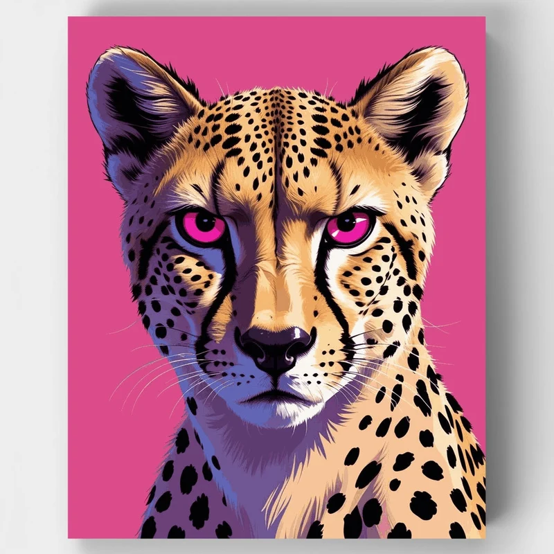 Vibrant Cheetah Portrait - Paint by Numbers Kit