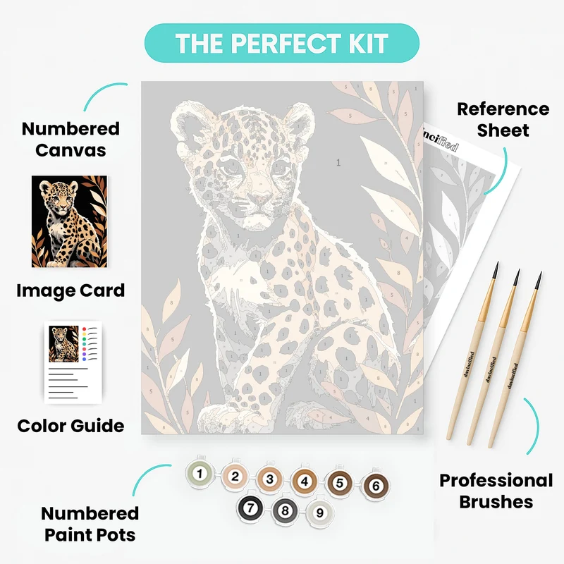 Adorable Leopard Cub - Paint by Numbers Kit