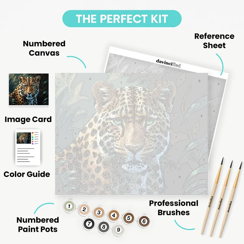 Majestic Leopard in Jungle - Paint by Numbers Kit