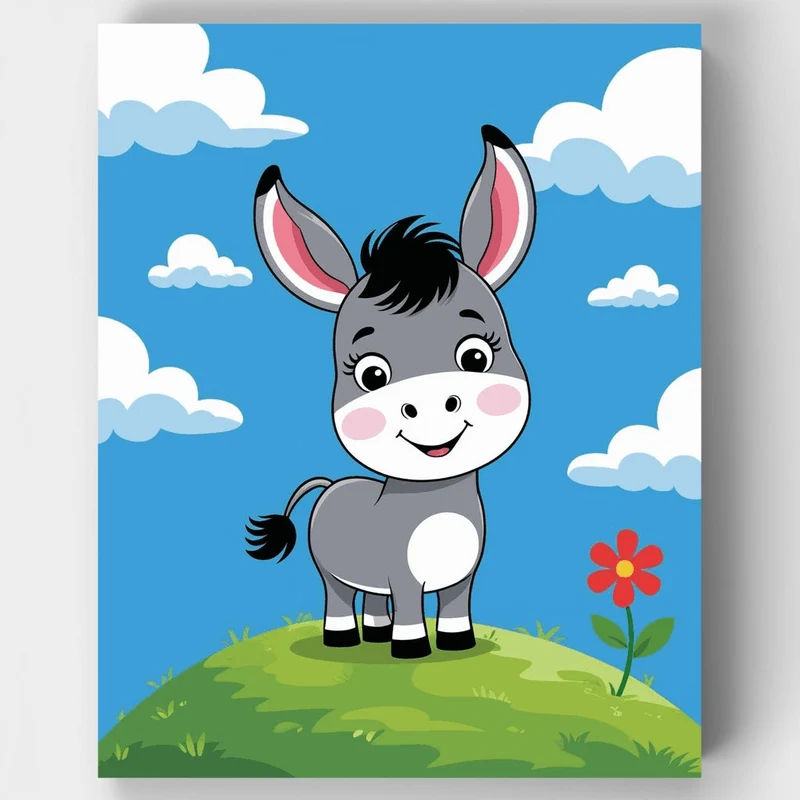 Cheerful Donkey - Paint by Numbers Kit